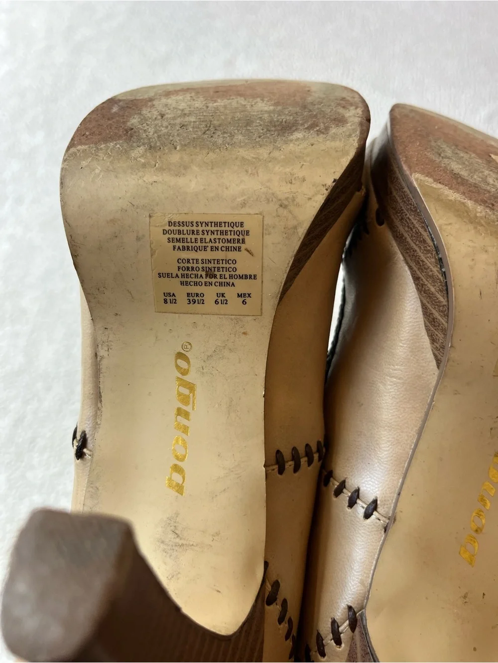 VINTAGE Y2K BONGO STITCHED EMBROIDERED LEATHER HIGH HEELS
